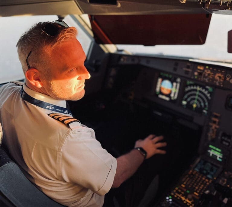 asg founder in a cockpit